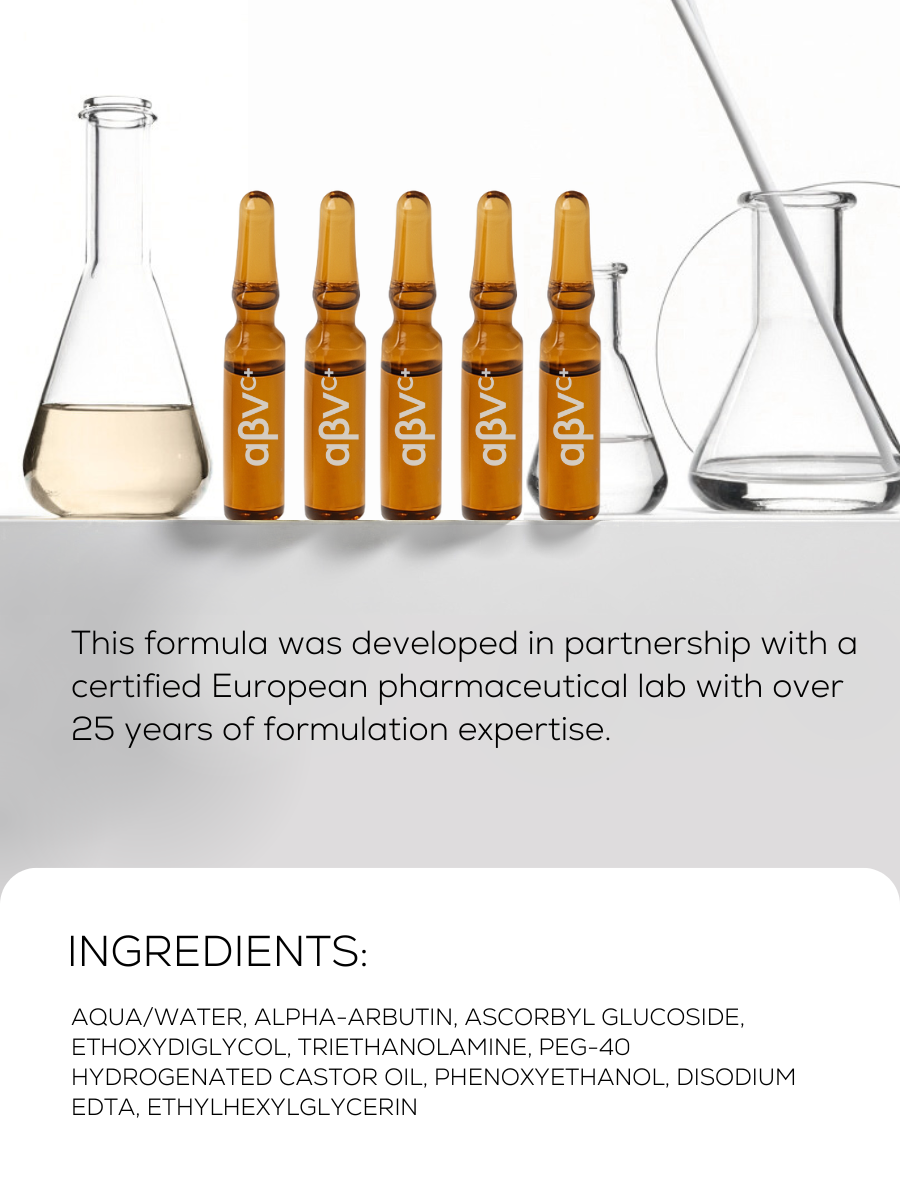 αβVC⁺ Smart Ampoules —  to treat stubborn dark spots at a professional level, right at home.